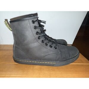 Dr Martens Sheridan Canvas Boots Size 4 Lace Up Black Casual 8 Eye EUC